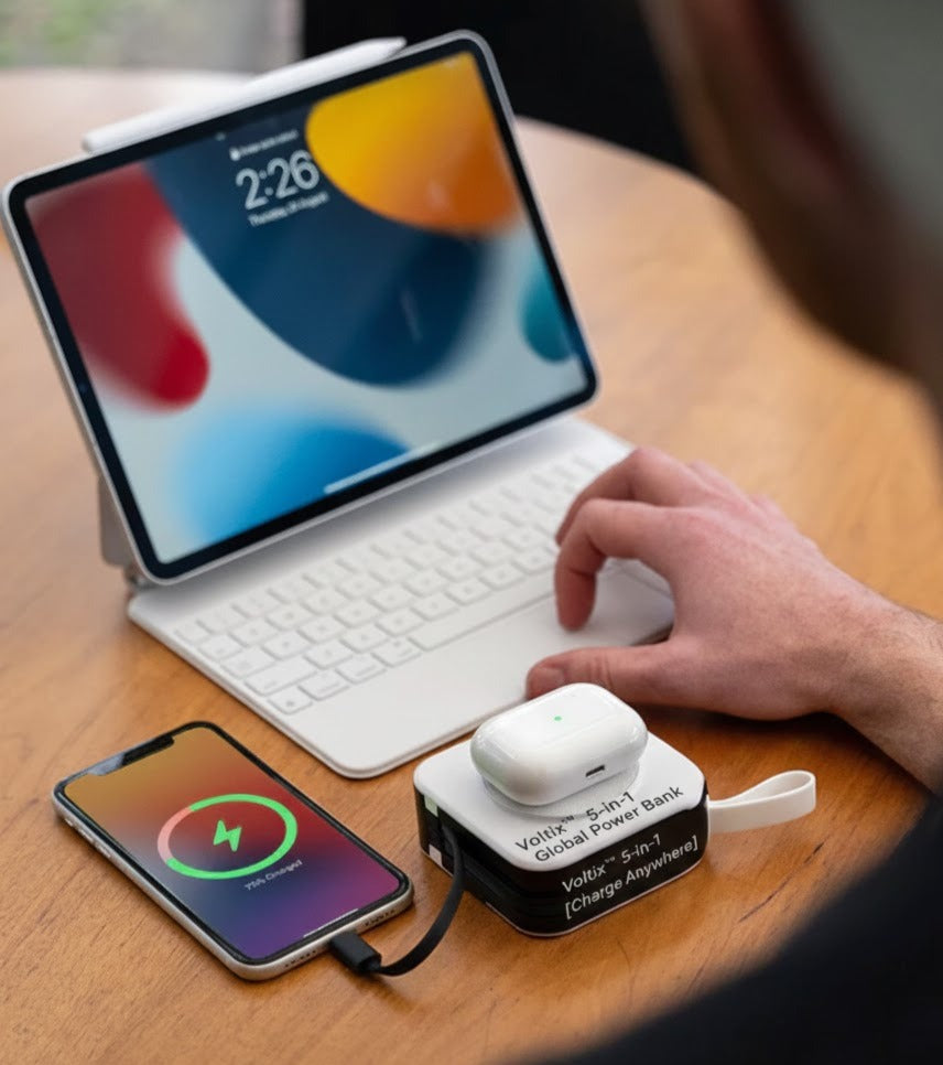 Banco de energía 5 en 1 con carga inalámbrica | Voltix™ UltraCharge