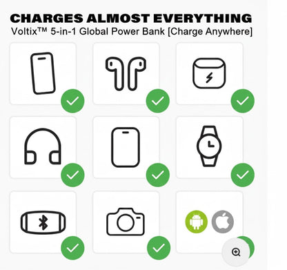 Banco de energía 5 en 1 con carga inalámbrica | Voltix™ UltraCharge