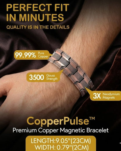 Premium Copper Magnetic Bracelet for Pain Relief – CopperPulse™