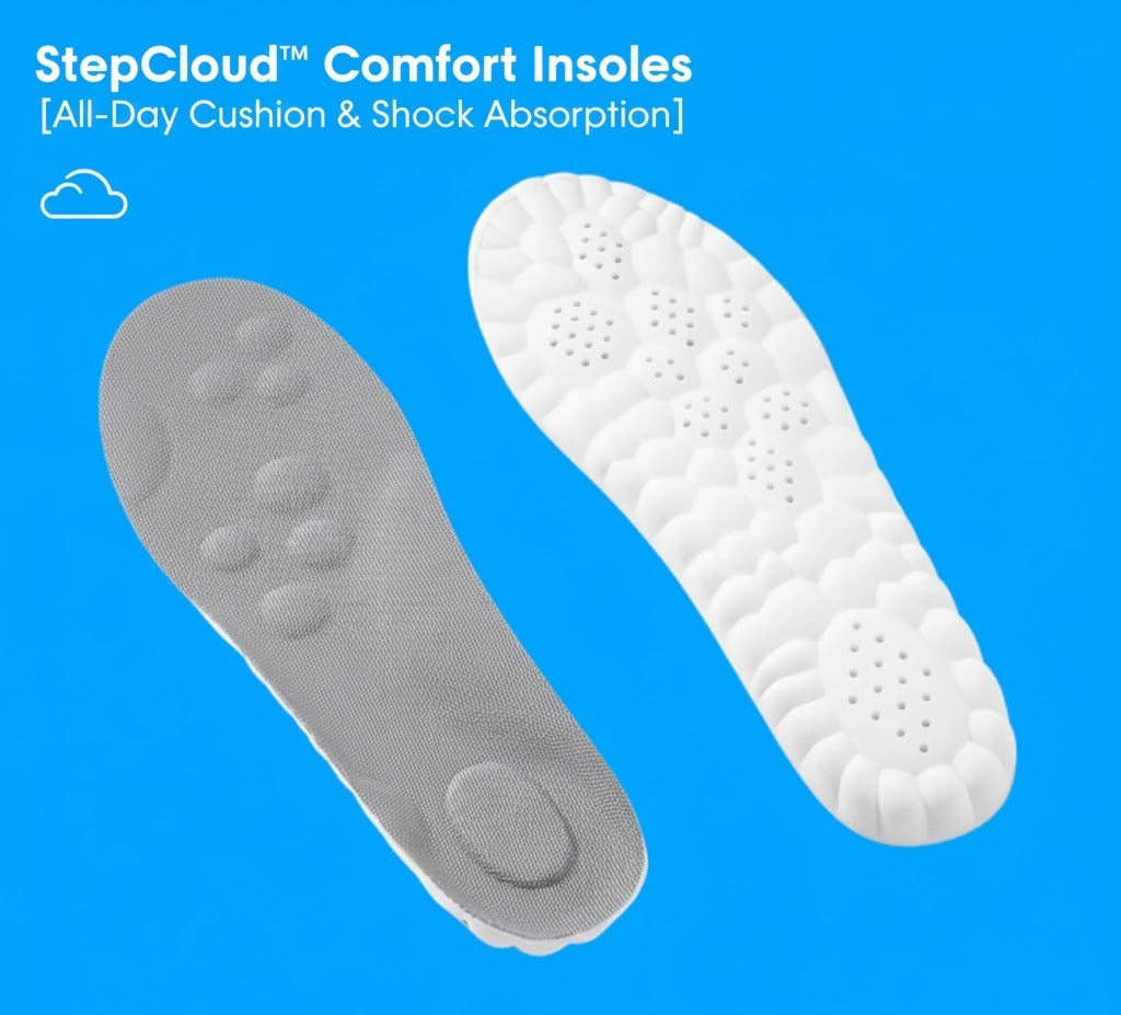 All Day Cushion Comfort Insoles – StepCloud™ Shock Absorbing Support