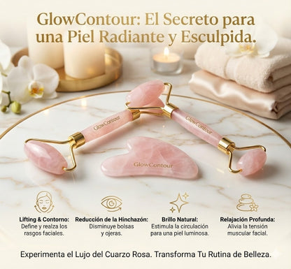 GlowContour™ Escultor Facial de Cuarzo Rosa