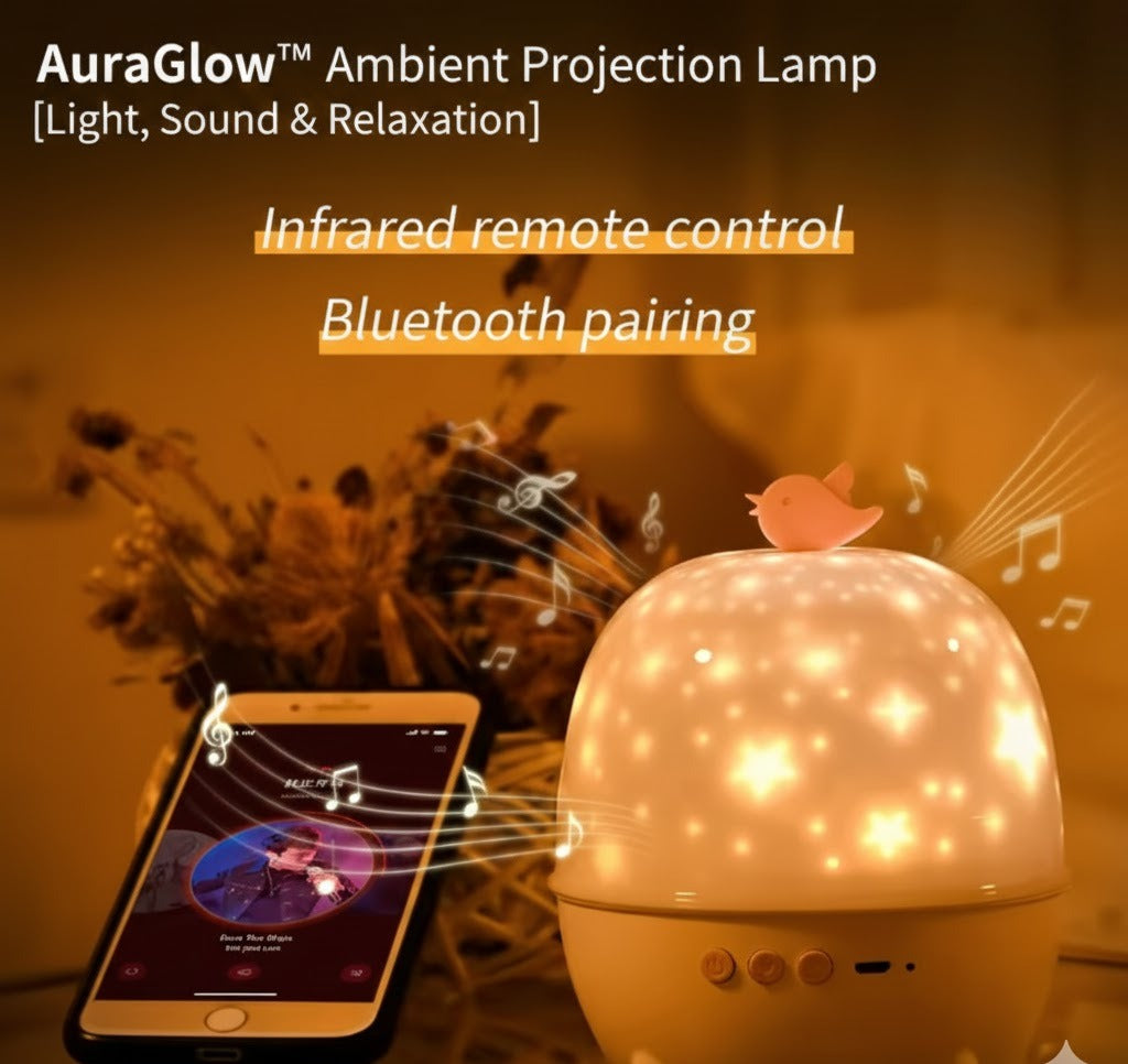 Ambient Projection Lamp for Relaxation – AuraGlow™ Light & Sound