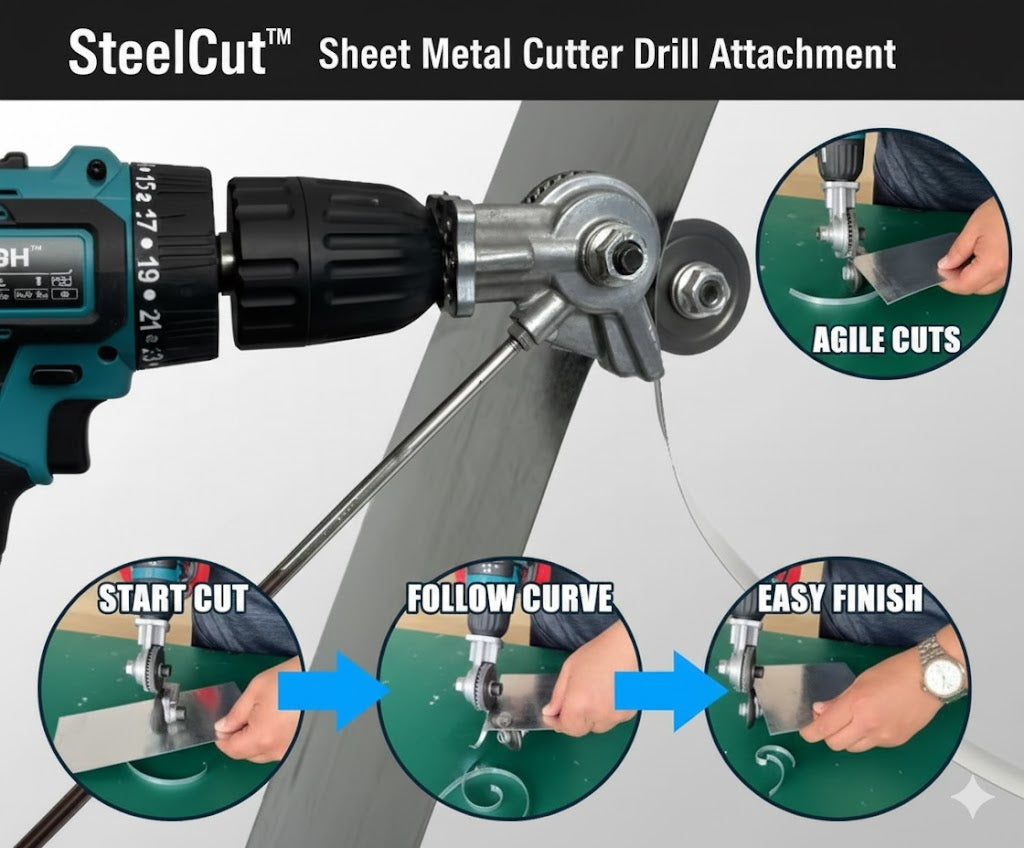 Sheet Metal Cutter Drill Attachment – SteelCut™ for Precise Cutting