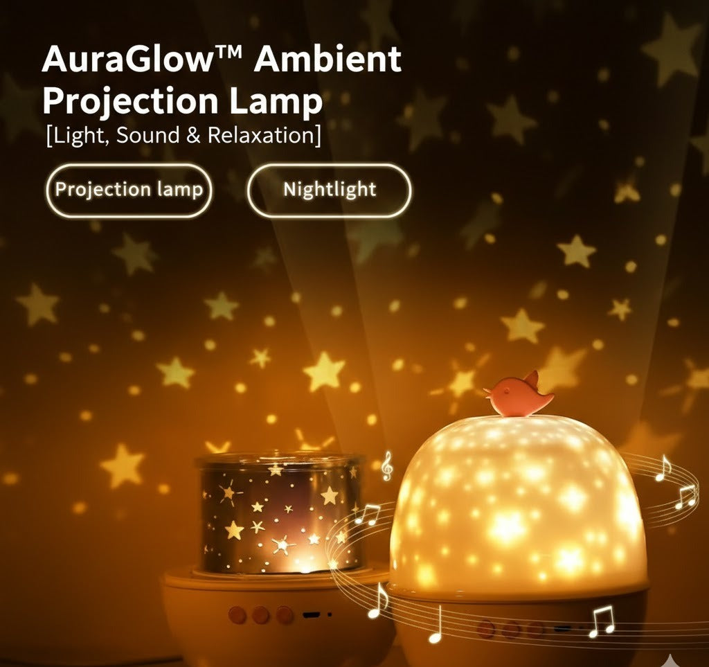 Ambient Projection Lamp for Relaxation – AuraGlow™ Light & Sound