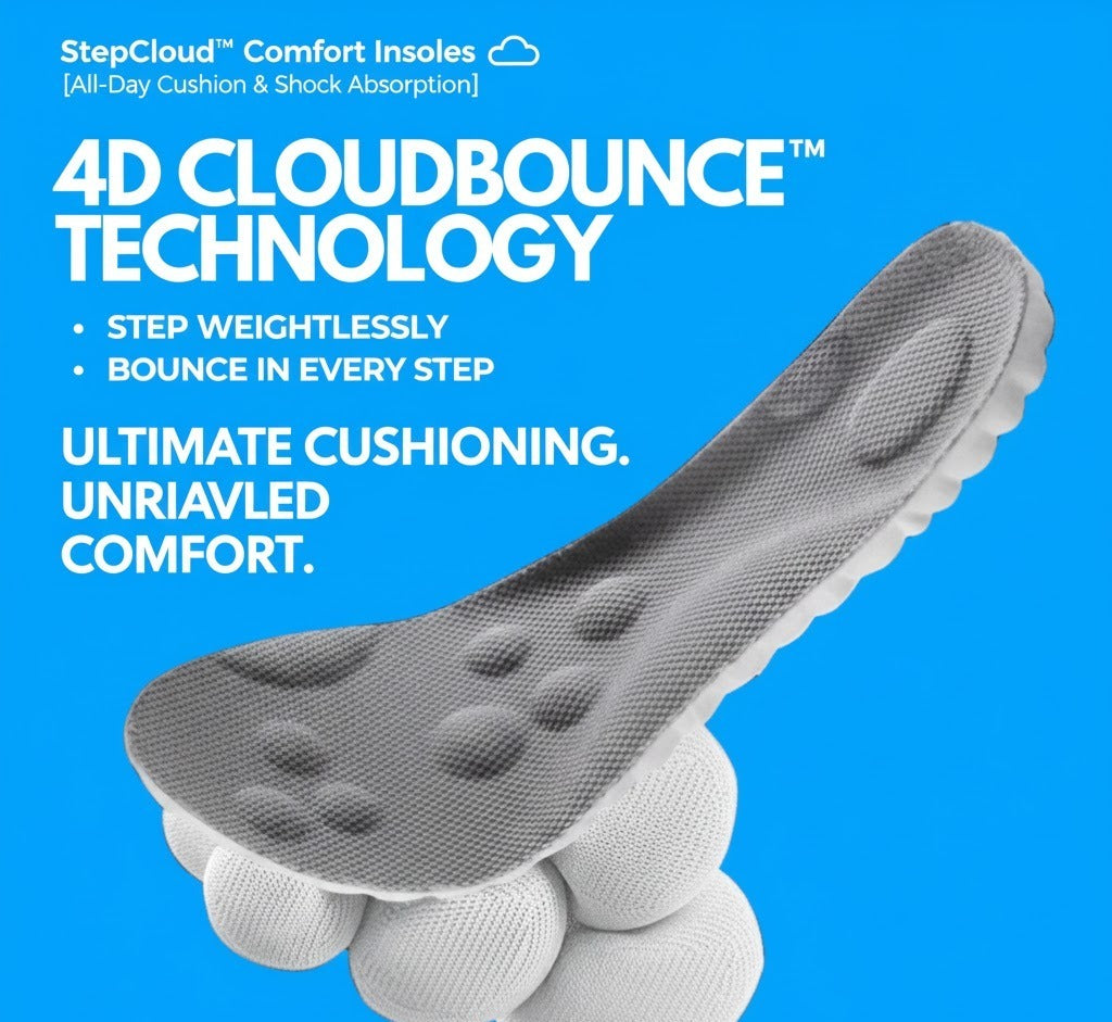 All Day Cushion Comfort Insoles – StepCloud™ Shock Absorbing Support